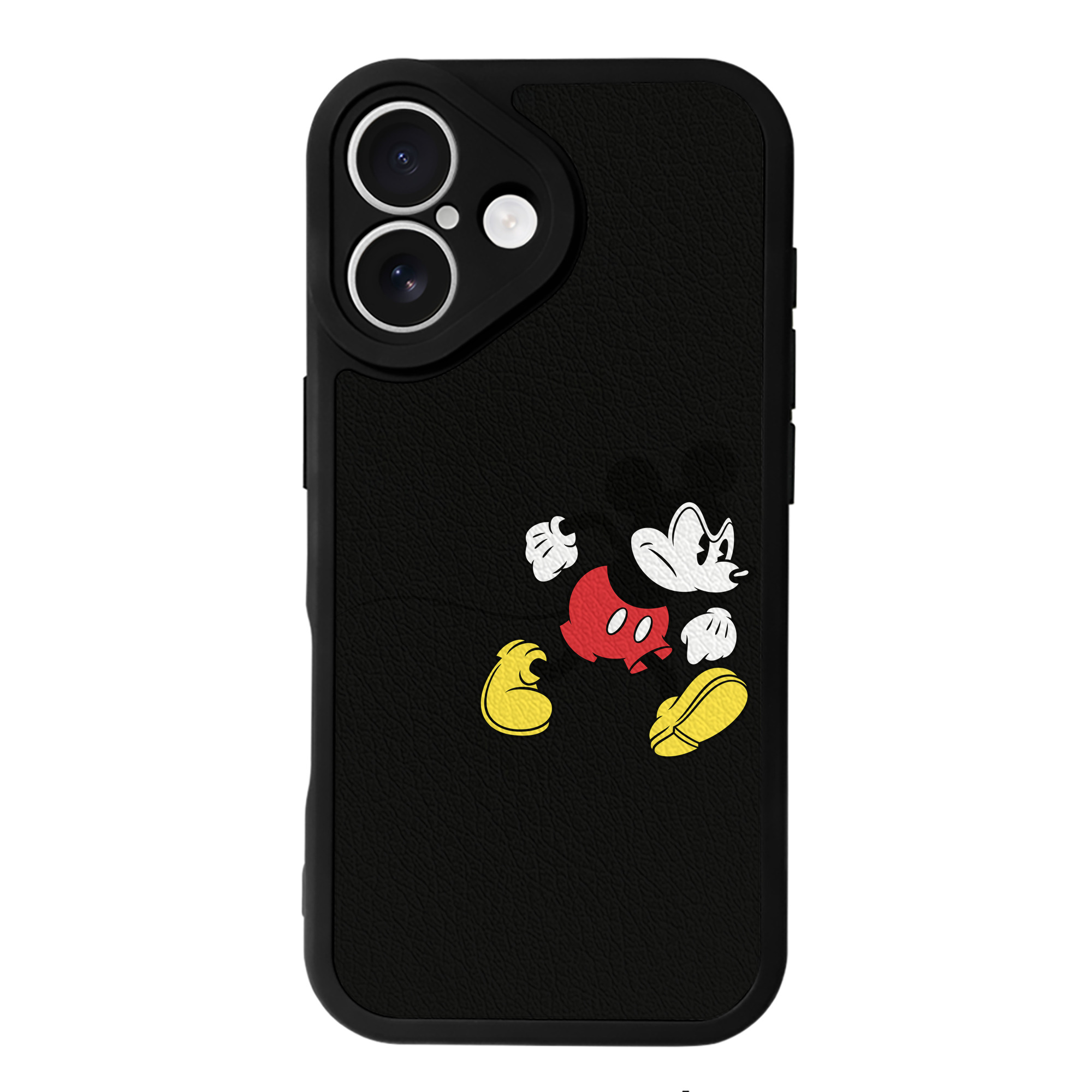 （画像用） ミッキーマウス Mickey Mouse 【iPhone 16シリーズ対応】シリコンスマホケース（レザー調） 材質：シリコン